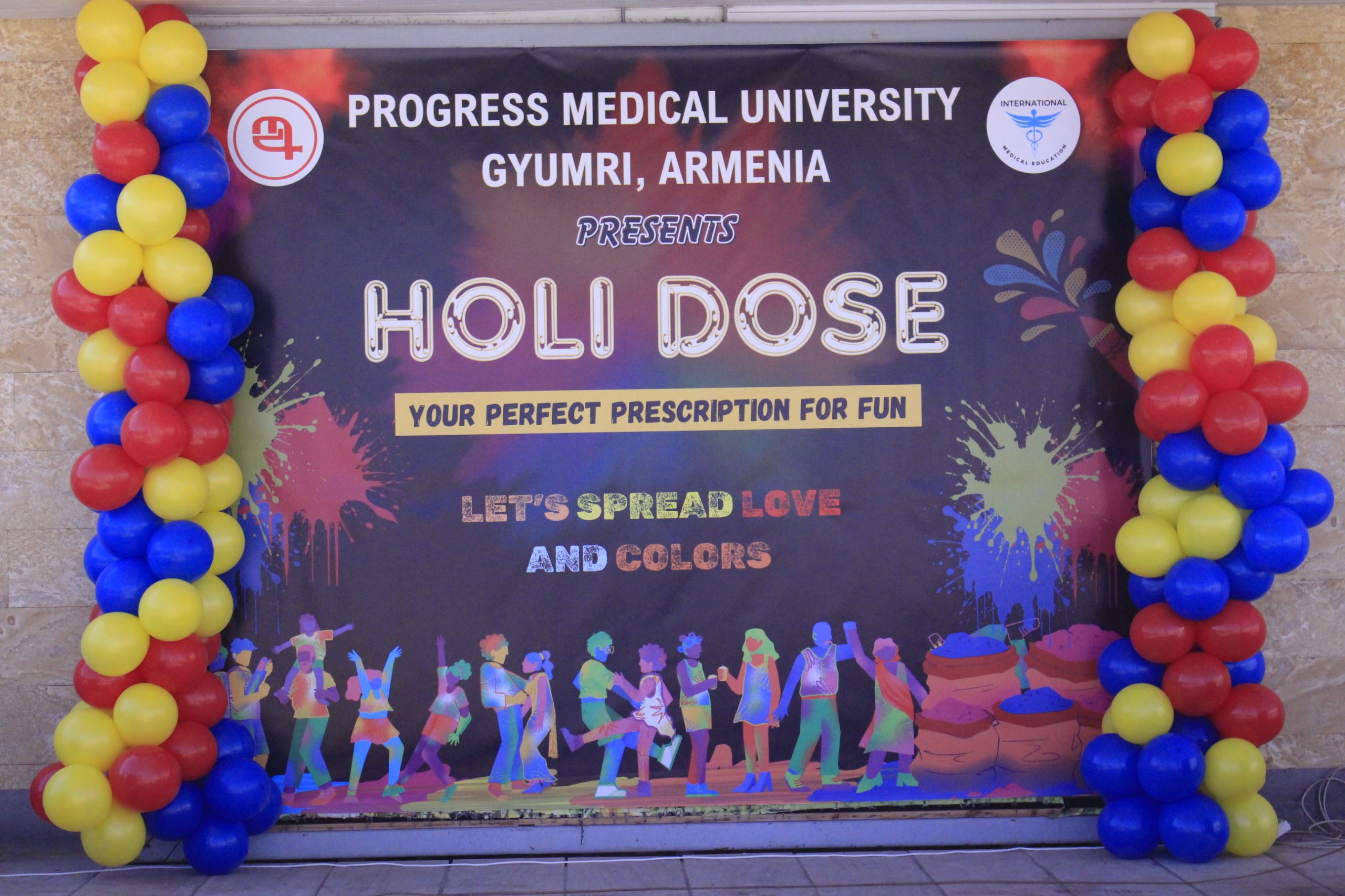 Holi Dose 2k25: A Vibrant Celebration at Progress Medical University, Gyumri, Armenia